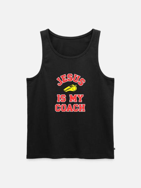 Jesus as a Coach Motivational Design - Men's Premium Organic Tank Top - black