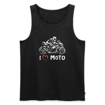 I love Moto - Superbike Motorrad Racing - Männer Premium Bio Tank Top - Schwarz - Vorne - Michal (187cm)