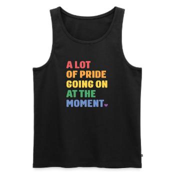 Mois de la fierté LGBTQ - Beaucoup de fierté - Débardeur bio Premium Homme - noir - Devant - Michal (187cm)