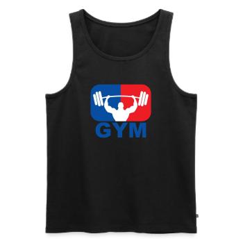 GYM Bodybuilding Gewicht - Männer Premium Bio Tank Top - Schwarz - Vorne - Michal (187cm)