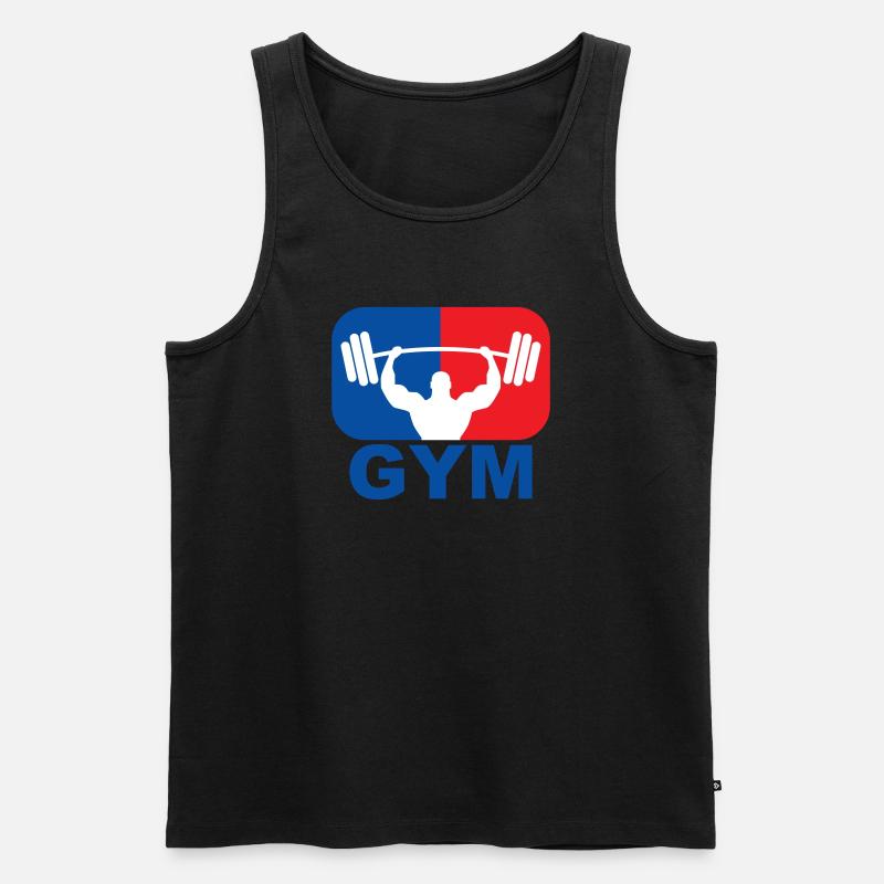 GYM Bodybuilding Gewicht - Männer Premium Bio Tank Top - Schwarz