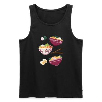 Ramen Japanese Food Cats Design - Men's Premium Organic Tank Top - black - Front - AI Model Male 178 light (178cm)