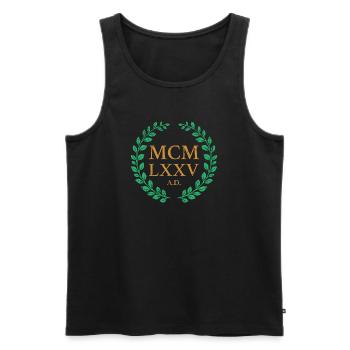 MCMLXXV - 1975 - Men's Premium Organic Tank Top - black - Front - Michal (187cm)