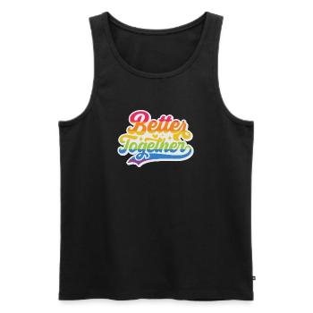 Mois de la fierté LGBT - Better Together - Débardeur bio Premium Homme - noir - Devant - AI Model Male 178 light (178cm)