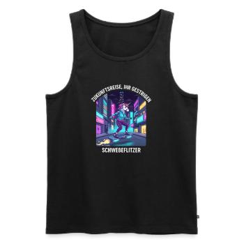 Licorne du futur - Débardeur bio Premium Homme - noir - Devant - AI Model Male 178 light (178cm)