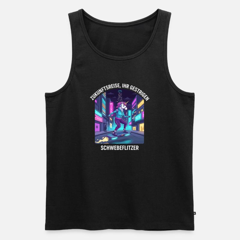 Zukunftseinhorn - Männer Premium Bio Tank Top - Schwarz