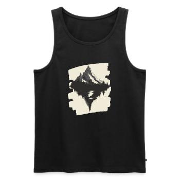 Berge Klettern Kletterer Wandern - Männer Premium Bio Tank Top - Schwarz - Vorne - Michal (187cm)
