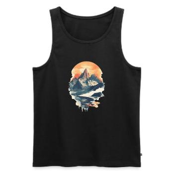 Berge Klettern Kletterer Wandern - Männer Premium Bio Tank Top - Schwarz - Vorne - Michal (187cm)