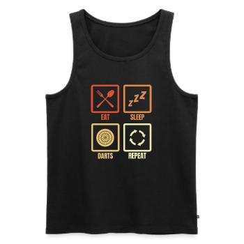 Eat Sleep Darts Repeat - Men's Premium Organic Tank Top - black - Front - Michal (187cm)