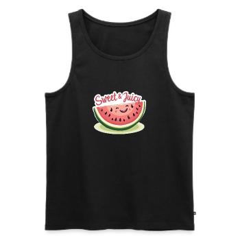 Süße saftige Frucht-Vibes - Männer Premium Bio Tank Top - Schwarz - Vorne - AI Model Male 178 light (178cm)