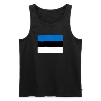 Drapeau de l’Estonie – Minimalisme nordique - Débardeur bio Premium Homme - noir - Devant - AI Model Male 178 light (178cm)