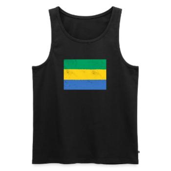 Drapeau du Gabon – Couleurs de l’Afrique - Débardeur bio Premium Homme - noir - Devant - AI Model Male 178 light (178cm)