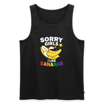 sorry girls i like bananas - Männer Premium Bio Tank Top - Schwarz - Vorne - Michal (187cm)