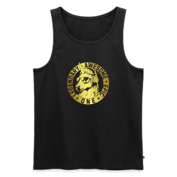 LEGENDÄRES, GROSSARTIGES, EPISCHES - Männer Premium Bio Tank Top - Schwarz - Vorne - Michal (187cm)