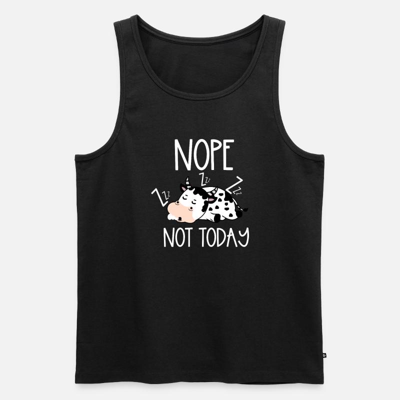 Nope not today cow - Männer Premium Bio Tank Top - Schwarz