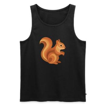 Squirrel – Playful forest animal in warm tones - Men's Premium Organic Tank Top - black - Front - AI Model Male 178 light (178cm)