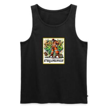 Street cleaner in graffiti style - Men's Premium Organic Tank Top - black - Front - AI Model Male 178 light (178cm)