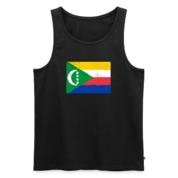 Flagge der Komoren - Männer Premium Bio Tank Top - Schwarz - Vorne - AI Model Male 178 light (178cm)