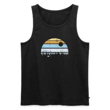 Scène de coucher de soleil dans la forêt sereine - Débardeur bio Premium Homme - noir - Devant - AI Model Male 178 light (178cm)