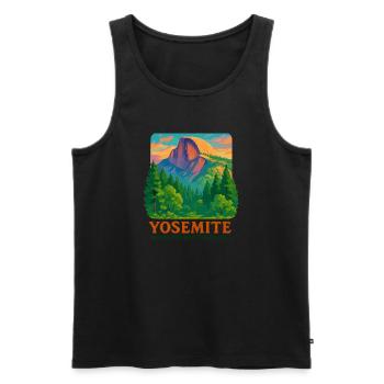 Nature sauvage de Yosemite - Débardeur bio Premium Homme - noir - Devant - AI Model Male 178 light (178cm)