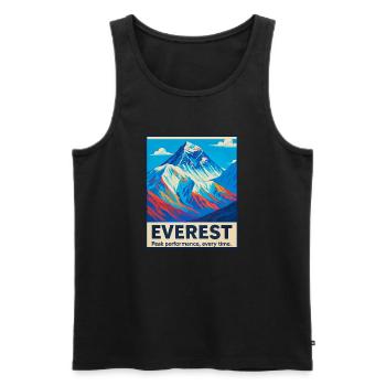 Everest – Peak Performance - Men's Premium Organic Tank Top - black - Front - AI Model Male 178 light (178cm)