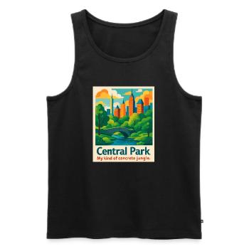 Ambiance de Central Park - Débardeur bio Premium Homme - noir - Devant - AI Model Male 178 light (178cm)