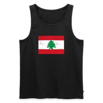 Flagge des Libanon - Männer Premium Bio Tank Top - Schwarz - Vorne - AI Model Male 178 light (178cm)