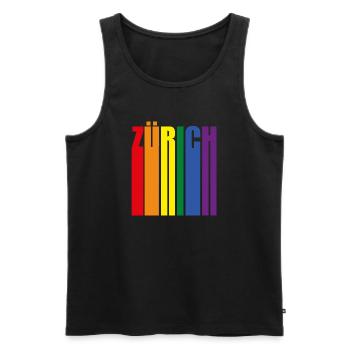 Zürich Regenbogen Pride LGBT - Männer Premium Bio Tank Top - Schwarz - Vorne - Michal (187cm)