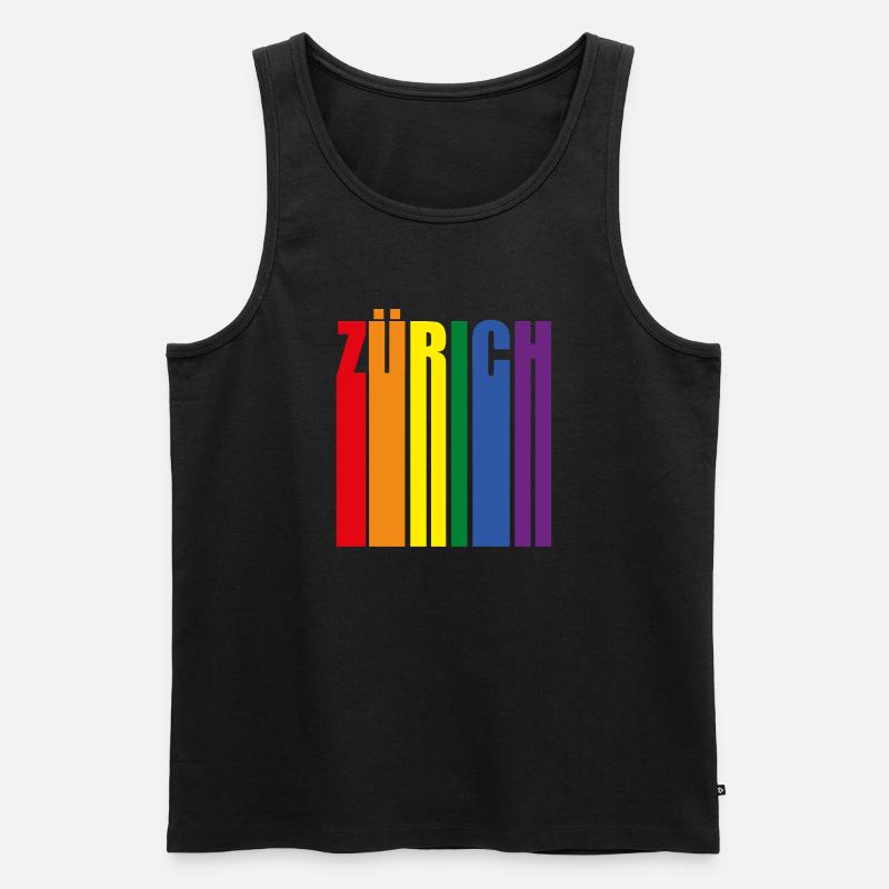 Zürich Regenbogen Pride LGBT - Männer Premium Bio Tank Top - Schwarz
