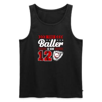 Jungen 12. Geburtstag - Baselball - Männer Premium Bio Tank Top - Schwarz - Vorne - Michal (187cm)