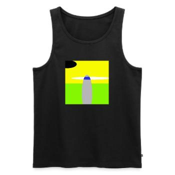 Space Landscape - Men's Premium Organic Tank Top - black - Front - AI Model Male 178 light (178cm)