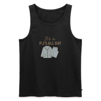 PJ’S All Day – Farniente en pyjama - Débardeur bio Premium Homme - noir - Devant - Michal (187cm)