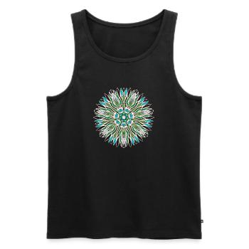 Mandala de la mer - Débardeur bio Premium Homme - noir - Devant - Michal (187cm)