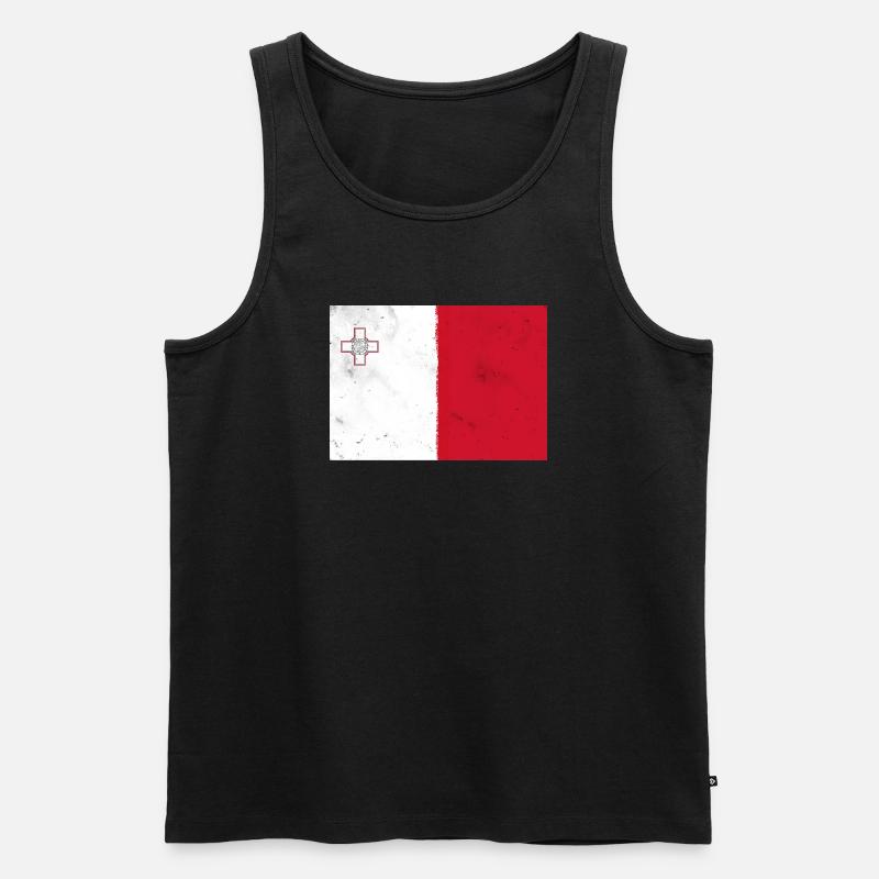 Flagge von Malta - Männer Premium Bio Tank Top - Schwarz