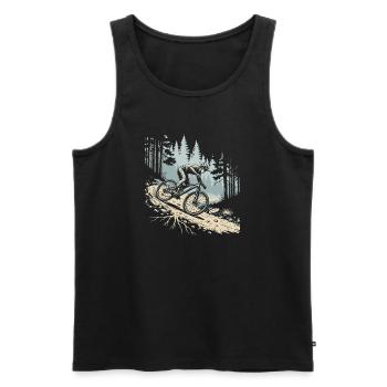 VTT Forest Adventure Vintage Rétro - Débardeur bio Premium Homme - noir - Devant - Michal (187cm)