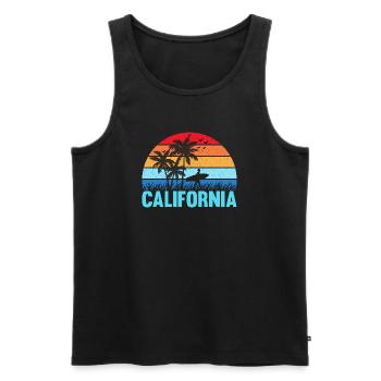 California - Männer Premium Bio Tank Top - Schwarz - Vorne - Michal (187cm)