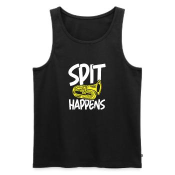 Spit happens tuba instrument - Männer Premium Bio Tank Top - Schwarz - Vorne - AI Model Male 178 light (178cm)