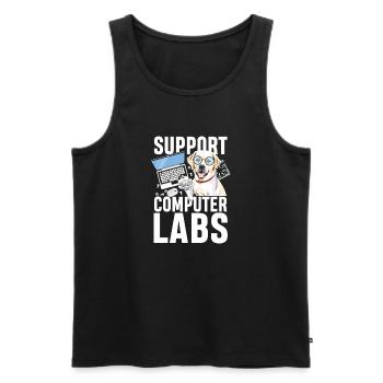 Support computer labs - Männer Premium Bio Tank Top - Schwarz - Vorne - Michal (187cm)