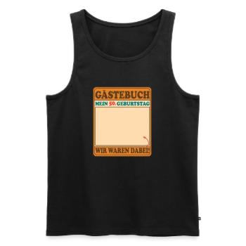 Guestbook My 50th Birthday - We were there! - Men's Premium Organic Tank Top - black - Front - Michal (187cm)