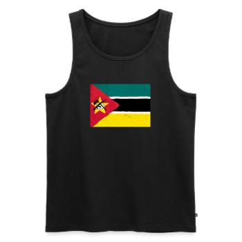 Flagge von Mosambik - Männer Premium Bio Tank Top - Schwarz - Vorne - AI Model Male 178 light (178cm)