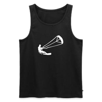 Minimalist Kitesurfer Kiting Silhouette - Men's Premium Organic Tank Top - black - Front - Michal (187cm)