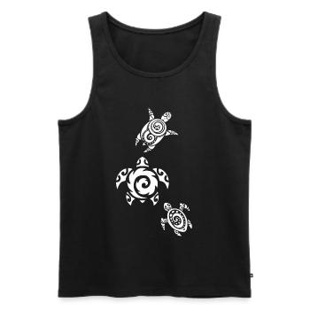 Three white sea turtles - Men's Premium Organic Tank Top - black - Front - Michal (187cm)