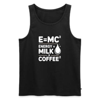 E=MC2 Physique Dicton Caféine Nerd Énergie Café - Débardeur bio Premium Homme - noir - Devant - AI Model Male 178 light (178cm)