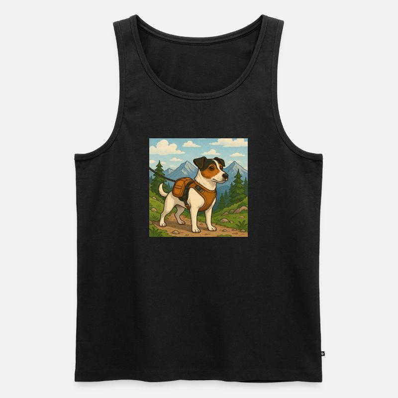 Jack Russel Wanderer - Männer Premium Bio Tank Top - Schwarz