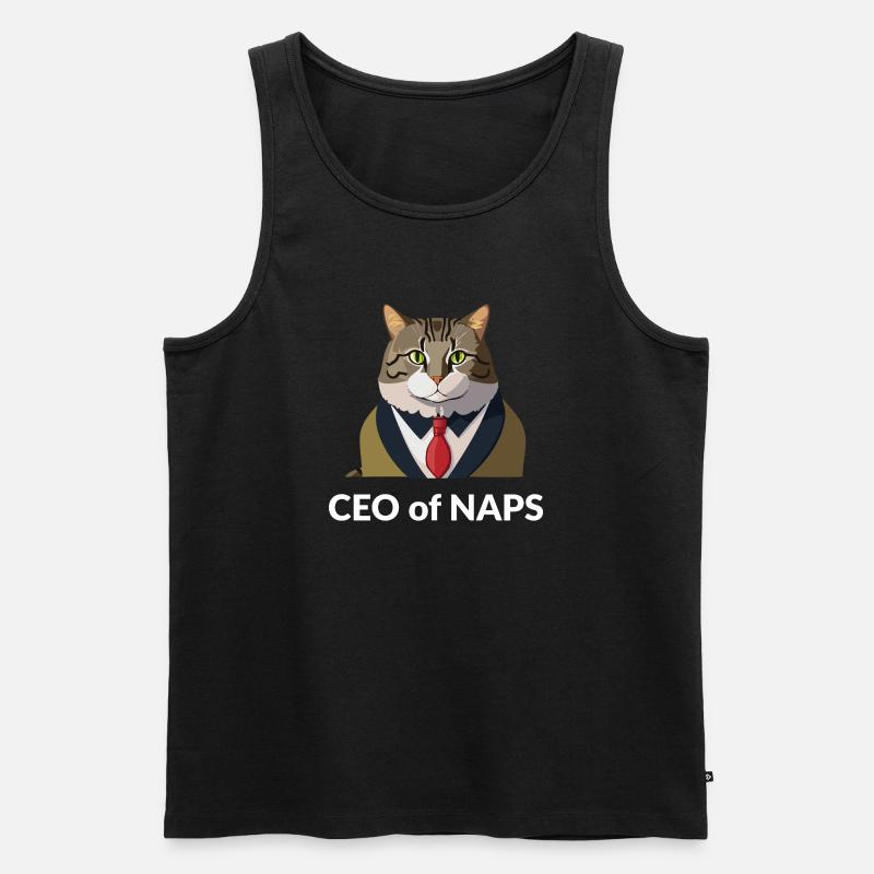 Geschäftsmann Katze mit Krawatte - Männer Premium Bio Tank Top - Schwarz