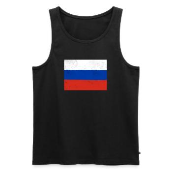 Drapeau de la Russie - Débardeur bio Premium Homme - noir - Devant - AI Model Male 178 light (178cm)