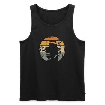 Sea Sailing Retro Design – Maritime Motif - Men's Premium Organic Tank Top - black - Front - Michal (187cm)