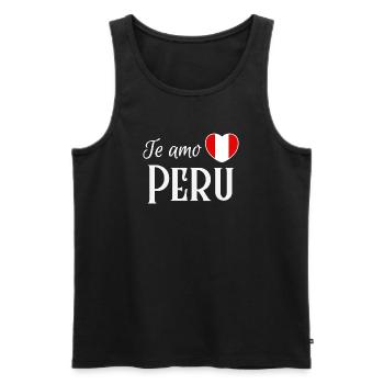 I love you Peru, Peruvian pride - Men's Premium Organic Tank Top - black - Front - Michal (187cm)