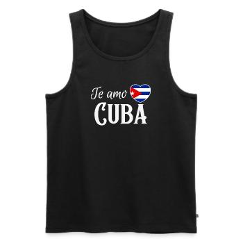 J’adore Cuba, made in Cuba - Débardeur bio Premium Homme - noir - Devant - AI Model Male 178 light (178cm)