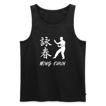 Wing Chun Fighter - Men's Premium Organic Tank Top - black - Front - AI Model Male 178 light (178cm)